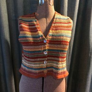 Lucy Wilmot England cotton crochet vintage vest